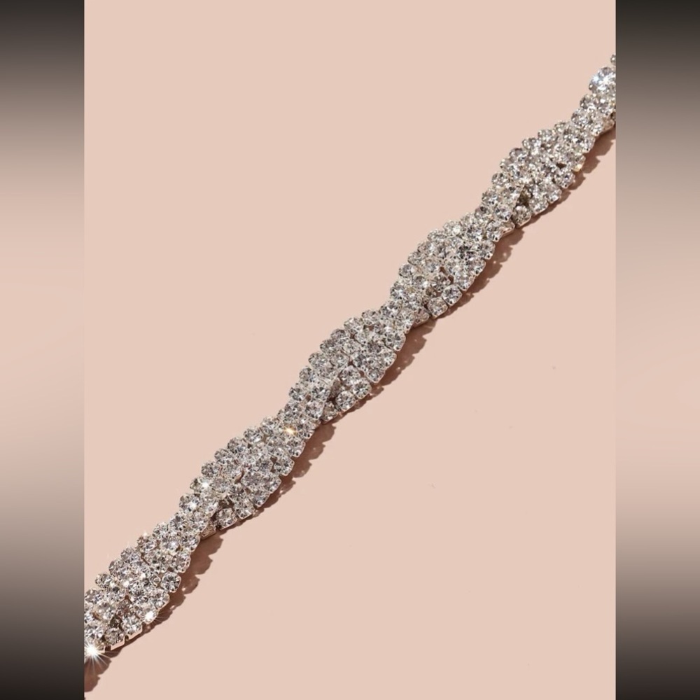 Rhinestone Bracelet In Silver - Picture 2 of 4